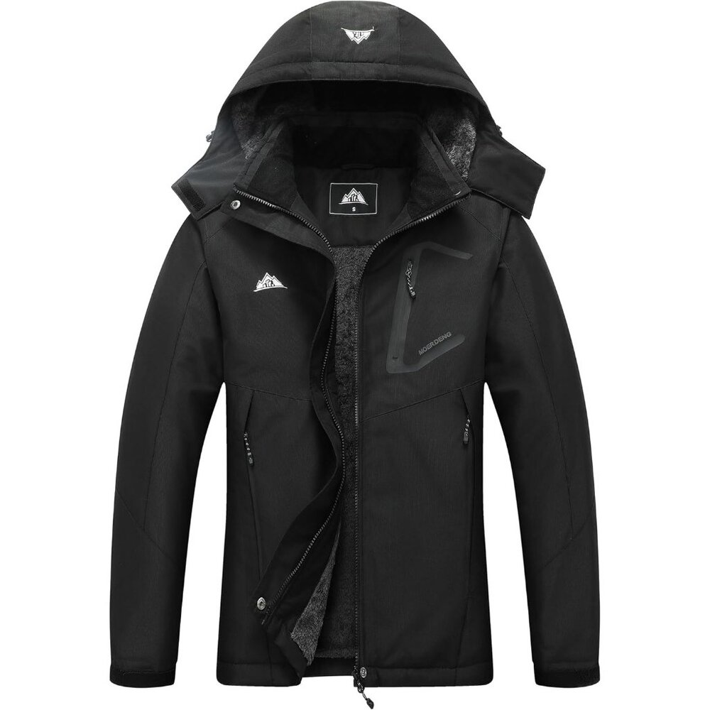 Women's Black Snowboarding Ski Jacket Coat Waterproof Winter Hooded Warm